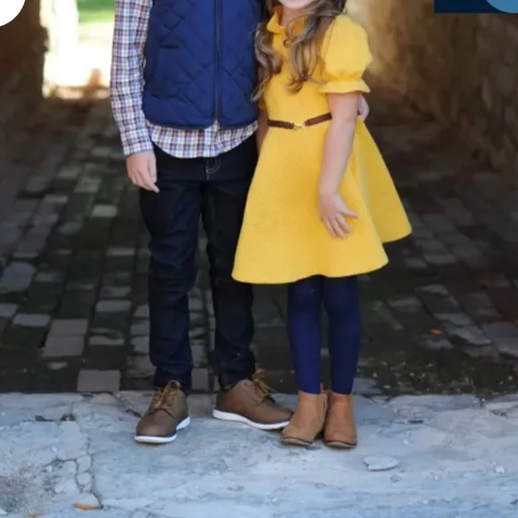 Janie and Jack Yellow Fall Quilted Dress
